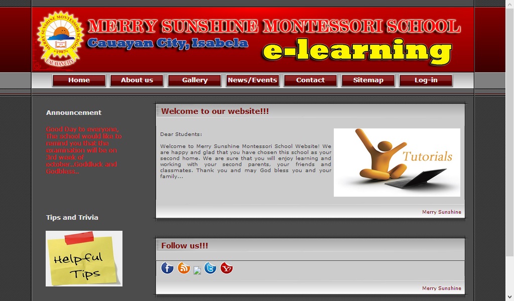 Merry Sunshine Elearning Site